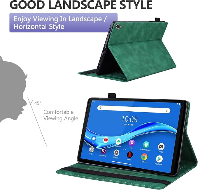 Dteck Case for Samsung Galaxy Tab S9 FE+ Plus 5G Tablet Case 12.4 2023 with Pencil HolderPU Leather Embossed Flower Cat Folio Multi-Angle Viewing Stand Shockproof Protective Tablet 12.4 CoverBlue