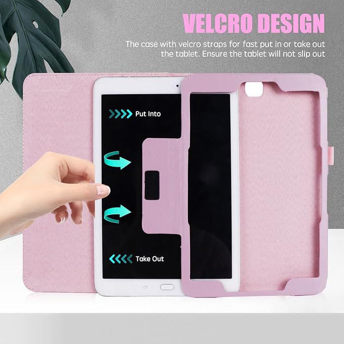 Slim Leather Case for Samsung Galaxy Tab A 8.0 inch 2015 (SM-T350 T357 T355 P350 P355) Multi-Angle Stand Full-Protective Tablet Cover Book Case with Stylus PenScreen Film (Black)