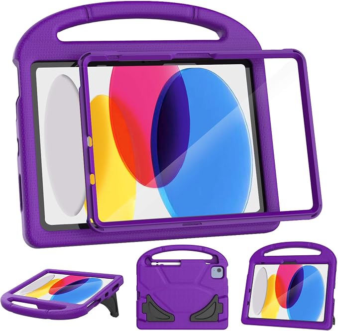Kids Case for iPad (A16) 11th Generation 11 Inch 2025/iPad 10th Generation 10.9 Inch 2022 with Screen Protector and Pencil Holder Shockproof Handle Stand Cover for iPad 11/10 Gen Blue