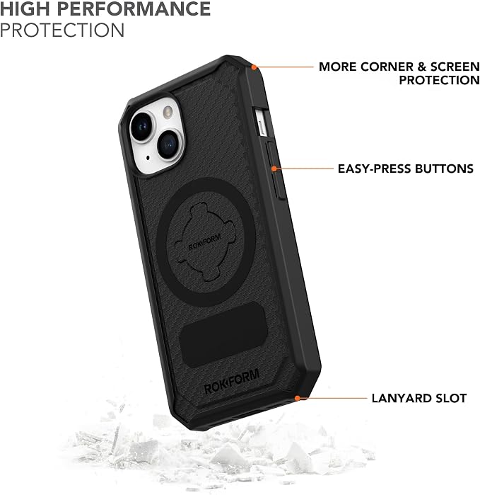 Rokform iPhone 15 Rugged + Magnetic Charging Stand