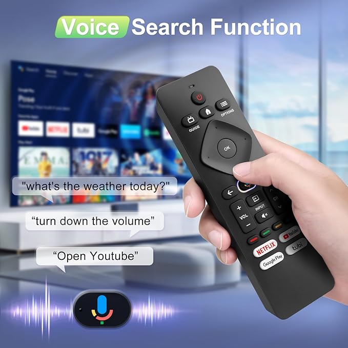 Voice Remote Control for Philips-TV-Remote-Replacement,for Philips Google Smart TVs URMT26CND002