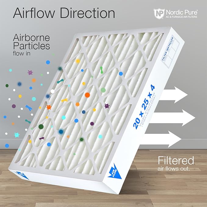 Nordic Pure 16x25x4 Pleated MERV 12 Air Filter 1 Pack