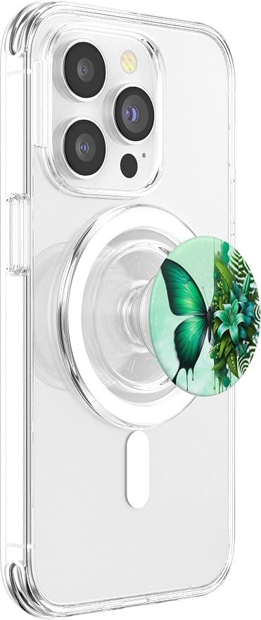 Floral Butterflies Flower Phone Grip Pop Out Green Butterfly PopSockets Adhesive PopGrip