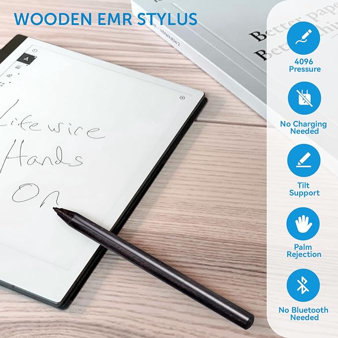 EMR Stylus Compatible with Remarkable 2 Pen with Eraser Replacement Pen for Remarkable 2 Tablet/Remarkable Device 4096 Pressure Levels Palm Rejection(Includes 2 Pen Tips)