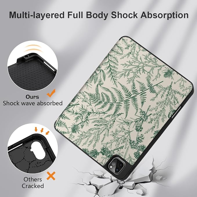 Case for iPad Pro 12.9 inch 6th Generation 2022 Built-in Pencil Holder + Trifold Stand + Auto Wake/Sleep + Protective Cover for iPad Pro 12.9 5th/4th/3rd Gen- Bear