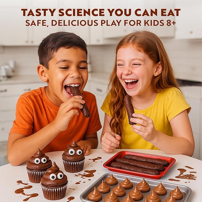 Playz Edible Poo Chocolate & Candy Making Science Kit for Kids Ages 8-12 Years Old - Food Science Chemistry Kid Science Kit with 30 Experiments, Educational Science Kits for Boy & Girls