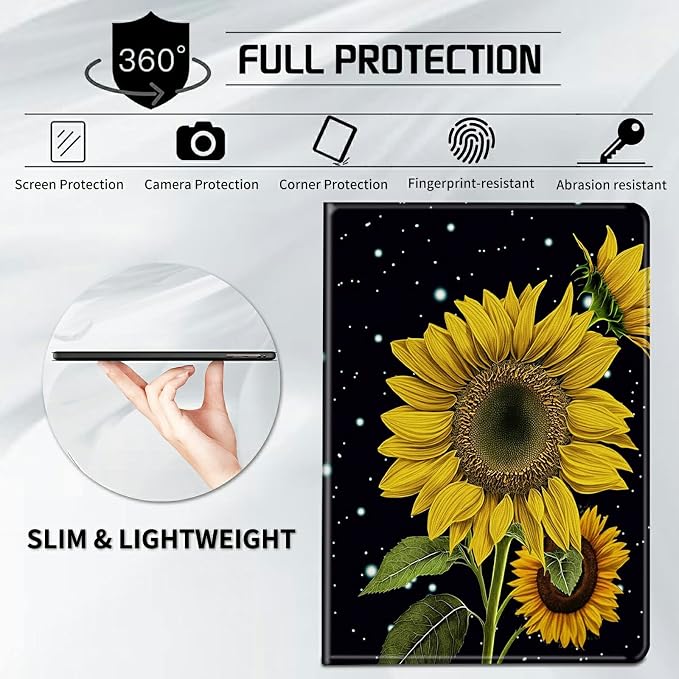 Case for Samsung Galaxy Tab A9 Plus 2023/A11 Plus 2025 11 inch Lightweight Protective PU Leather Smart Stand Cover with Auto Wake Sleep Tablet Case Cover - American Flag &amp Fish