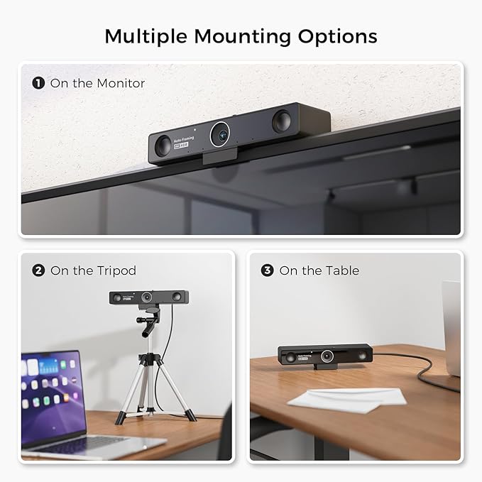 NEARITY V30S 4K Video Conference Camera with Microphone, 120° FOV/3X Digital Zoom, All in One Conference Room Webcam, Dual Mics, Video Conferencing System for Business Meetings/Smartboard