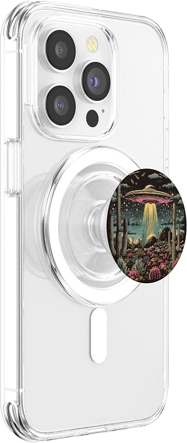Alien Lover Flying Saucer UFO Extraterrestrial Cactus PopSockets PopGrip for MagSafe