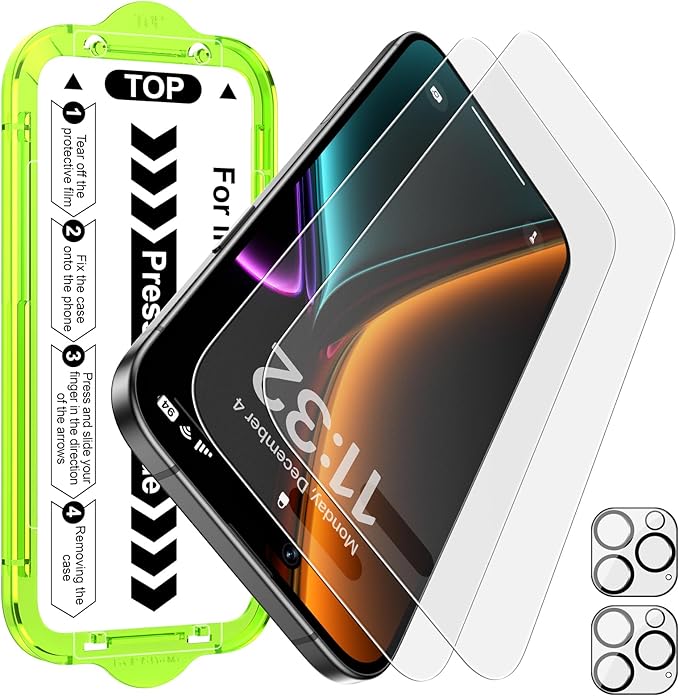 Esanik for iPhone 15 Pro Matte Glass Screen Protector [Auto-alignment] Anti-Glare &amp Anti-FingerprintAnti-ReflectionBubble Free Smooth as Silk 2 Pack 9H Glass Screen Cover