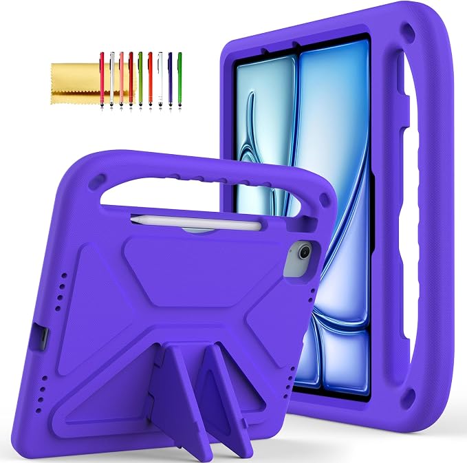 Dteck Kids Case for iPad 10.2 - Shockproof Rugged EVA Handle Stand Child Proof Case for iPad 9/8/7 Generation Black