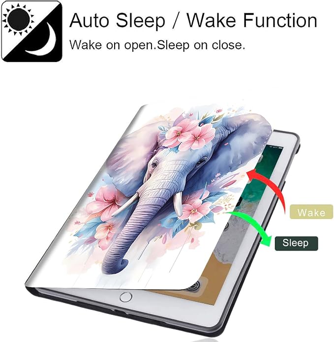 Case for iPad 10th Generation (2022 Release) 10.9 Inch Durable Shockproof Protective Cover for New iPad 10th gen 10.9 2022 Elephant Sunflower