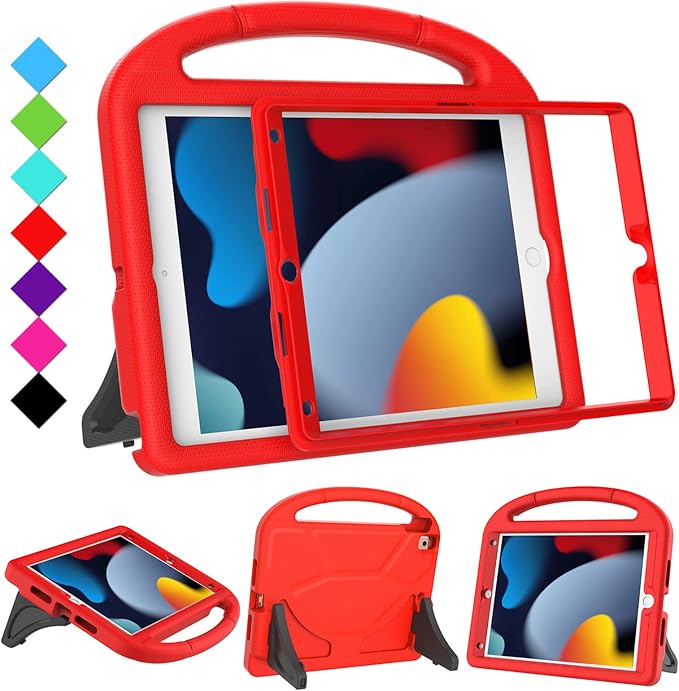 Kids Case for iPad 10.2 &amp 10.5 iPad 9th/8th/7th Generation 10.2 2021 2020 2019 Case with Screen Protector iPad Air 3rd Gen/Pro 10.5 inch Protective Cover with Handle Stand Black