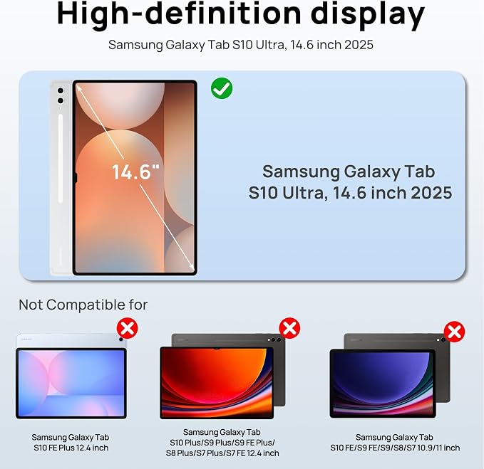 Gerutek Case for Samsung Galaxy Tab S10 FE+/ S10 FE Plus 2025 13.1 Inch Full-Body Drop Protective Case with Screen Protector Pen Holder 360° Rotate Hand Strap &amp StandShoulder Strap Black