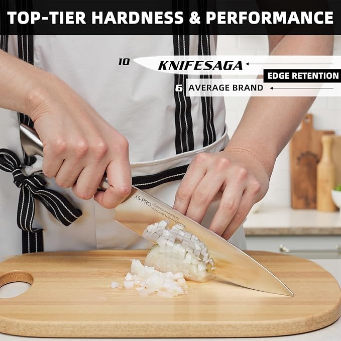 KnifeSaga Japanese Kitchen Knife Block Set, High Carbon Stainless Steel