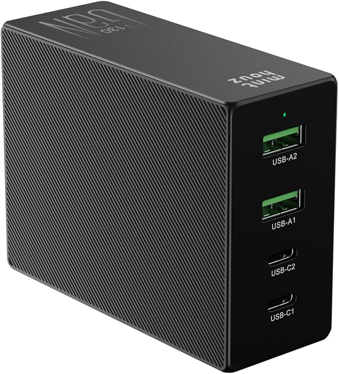 Minthouz Phone Charger Fast 130W Charging 4-Port Fast Charging Power Adapter Universal Travel ChargerUSB C Charger Block for iPhone 17/17 Plus/17 Pro Max/16/16 Plus Series