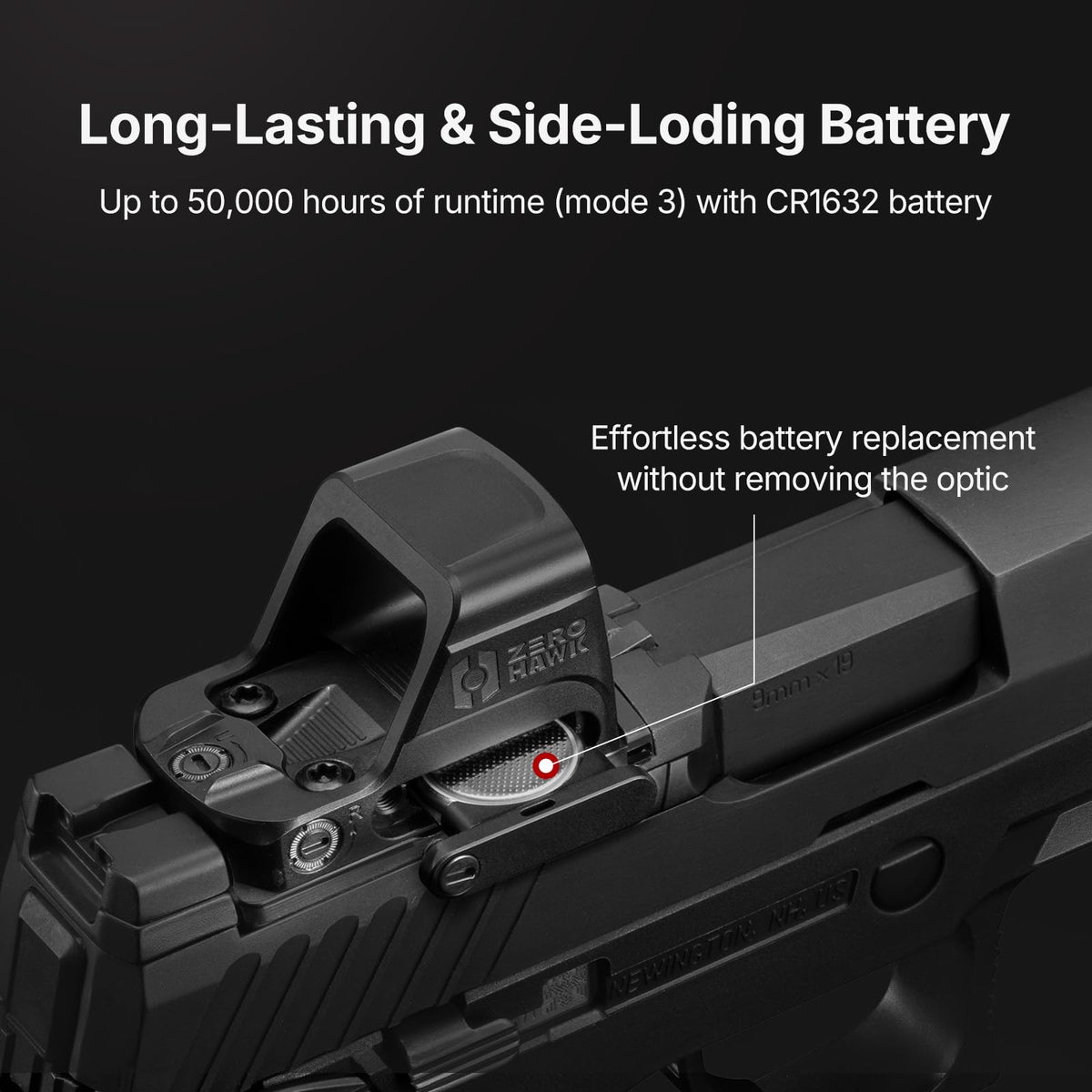 ZEROHAWK OM1 Red Dot Sight, 2 & 32 MOA Multi Reticle System Micro Reflex Sight for Pistol, RMSc/K Footprint with MOS/RMR to RMSc Adapter, Parallax-Free Open Sight