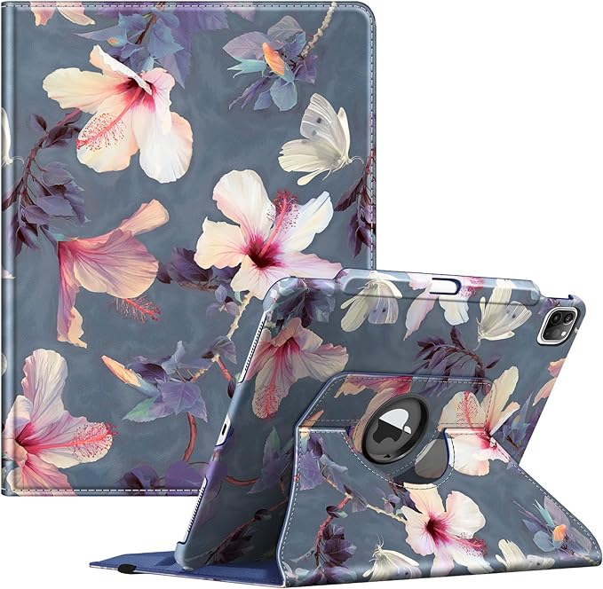 Fintie Rotating Case for iPad Pro 12.9-inch 6th/5th/4th/3rd Generation | 360° Swivel Stand Landscape &amp Portrait Viewing Shockproof Protective Cover Pencil Holder Auto Sleep/Wake Black