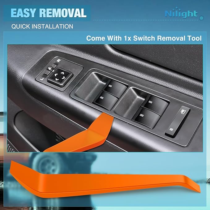 Nilight Power Master Window Switch Compatible with 2007 2008 2009 2010 2011 2012 2013 Chevy Silverado 1500 2500HD 3500HD GMC Sierra Yukon 2009-2016 Chevy Traverse Replacement Button Windows Switches