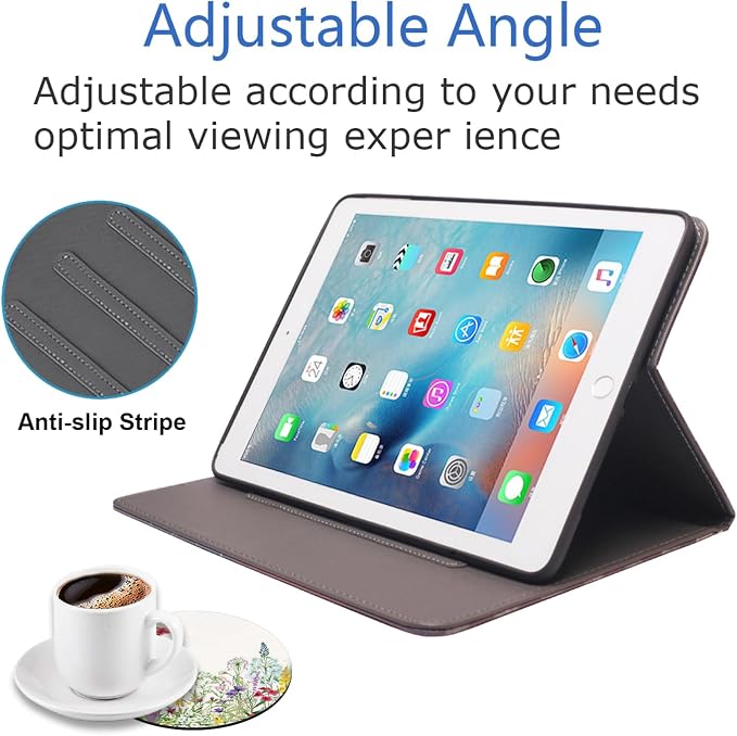 for iPad mini Case iPad mini 1 2 3 4 5 Case and Coasters Set PU Leather Folio Case Smart Cover with Stand &amp Auto Wake Sleep for iPad mini 5/4/3/2/1 - Flame Soccer