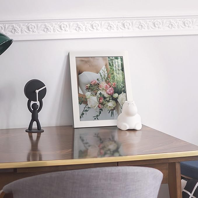 Renditions Gallery 8x10 inch Picture Frame High-end Modern Style, Made of Solid Wood and High Definition Glass Ready for Wall and Tabletop Photo Display, White Frame (Pack of 3)