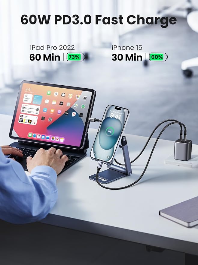 UGREEN 45W USB C Charger Bundle with 60W 2-Pack USB C Cable