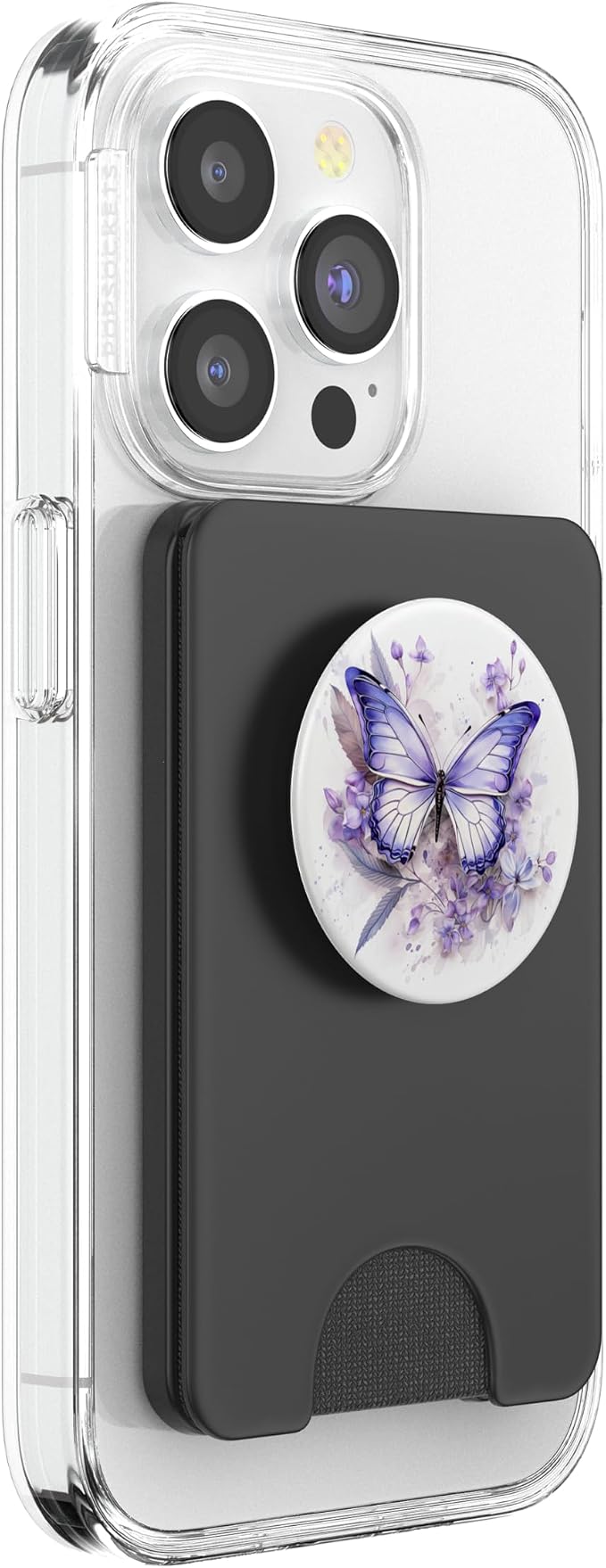 Purple Butterflies with Flowers Floral Butterfly PopSockets PopGrip for MagSafe