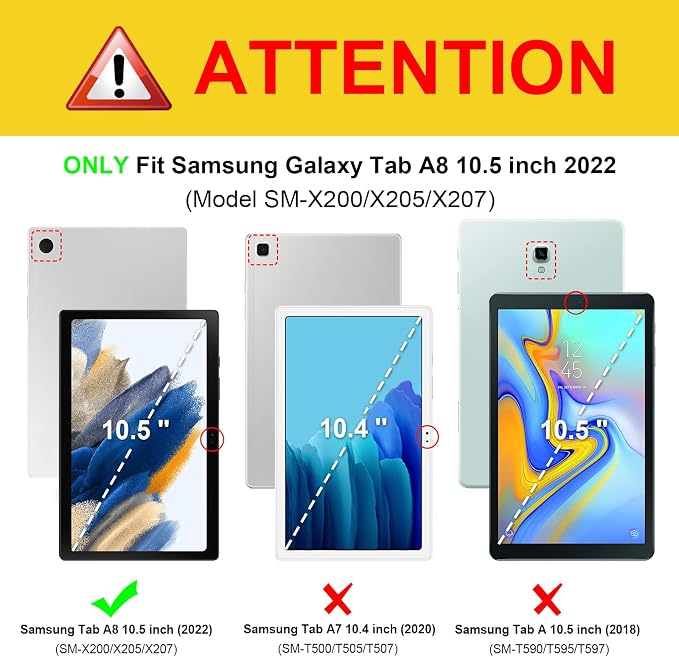 Fintie Multi-Angle Viewing Case for Samsung Galaxy Tab A8 10.5 Inch 2022 | Front Card Pocket Smart Stand Back Cover Auto Wake/Sleep Black