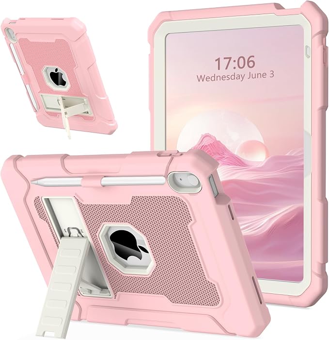 LTROP Case for iPad A16 11th Generation 2025 11 Inch / 10th Generation 2022 10.9 Inch with Kickstand and Pencil Holder Shockproof Rugged Protective iPad 11 inch Cover Black