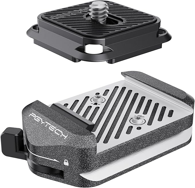 PGYTECH Quick Release Plate & Clamp V2, Arca Swiss Plate Camera Mount Adapter with 1/4" to 3/8" Screw Thread for Sony/Nikon/Fuji/Canon/DJI Switch Between Tripod/Monopod/Slider/Stabilizer