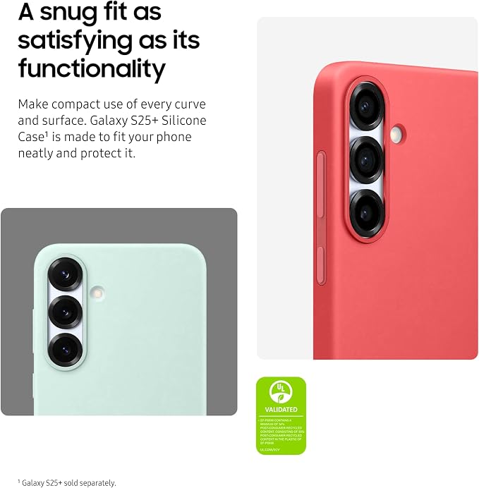 Samsung Galaxy S25+ Silicone Phone Case Protective Cover Color Variety Smooth Grip Durable Design Snug Fit US Version EF-PS936CBEGUS Black