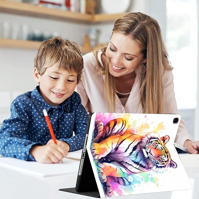 Case for iPad (A16) 11th Generation 11 Inch (2025) for iPad 10th Generation 10.9 Inch (2022) Slim Folding Stand Cover with Auto Wake/Sleep Watercolor Sea Turtle