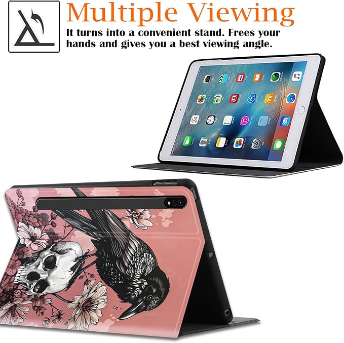 Case for Samsung Galaxy Tab A9 Plus 11 2023 Multi-Viewing Angles with Automatic Sleep/Wake Function for Samsung Galaxy A9+Tablet (SM-X210/X216/X218) American Flag Wolf