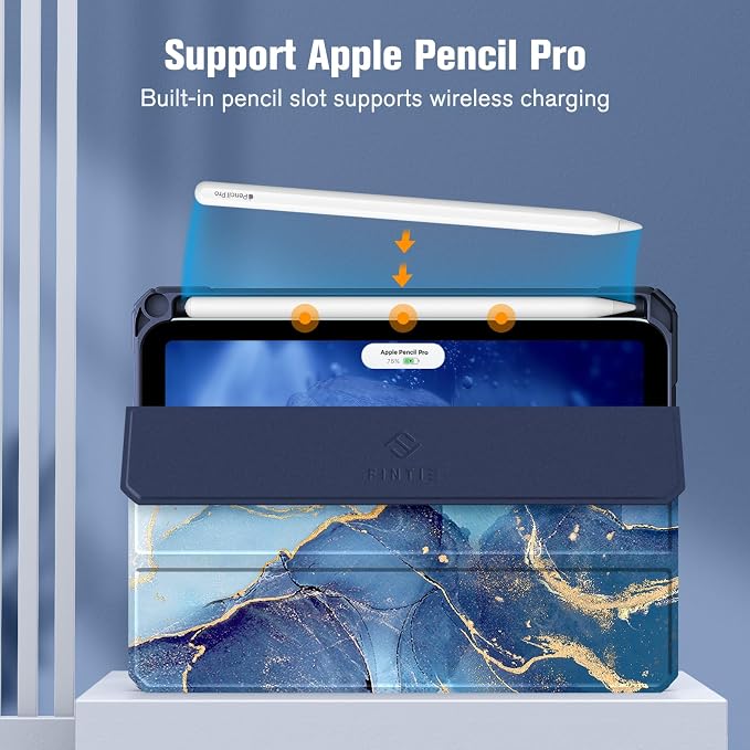 Fintie Clear Case for iPad mini 7th Generation (A17 Pro) / mini 6 8.3 | Slim Hybrid Shockproof Hard PC Back Cover Pencil Holder Viewing &amp Typing Angles Auto Sleep/Wake Black