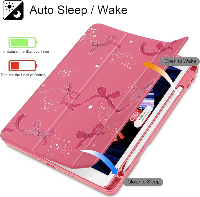 Tuiklol for iPad 10.2 inch 9th / 8th / 7th Gen 2021 2020 2019 Release Case | Built in Pencil Holder - TPU Protection Trifold Stand Stand Clear Back Tablet Cover With Auto Wake/Sleep Blue berries