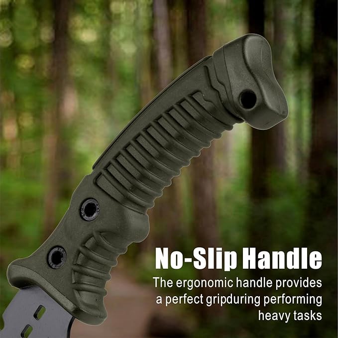 REAT Machete Knife with Shaeth,15" Lightweight Garden Tools Knife,Ergonomic No-Slip Handle, Machetes for Bushcraft, Outdoor Hunting, Garden Cutting Trees and Yard Work