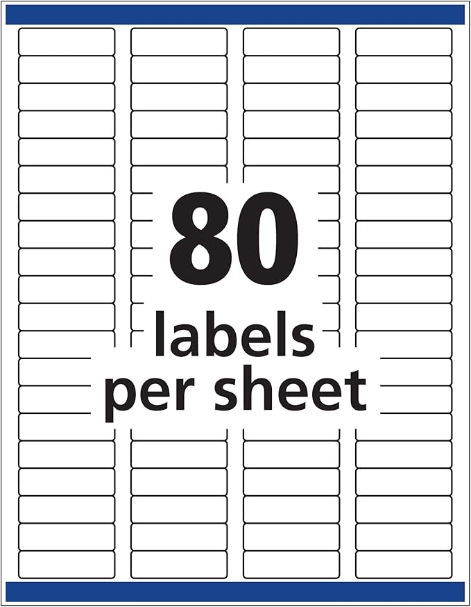 Avery Removable ID Labels, Sure Feed Technology, 0.5" x 1.75", 5 Packs (6467)