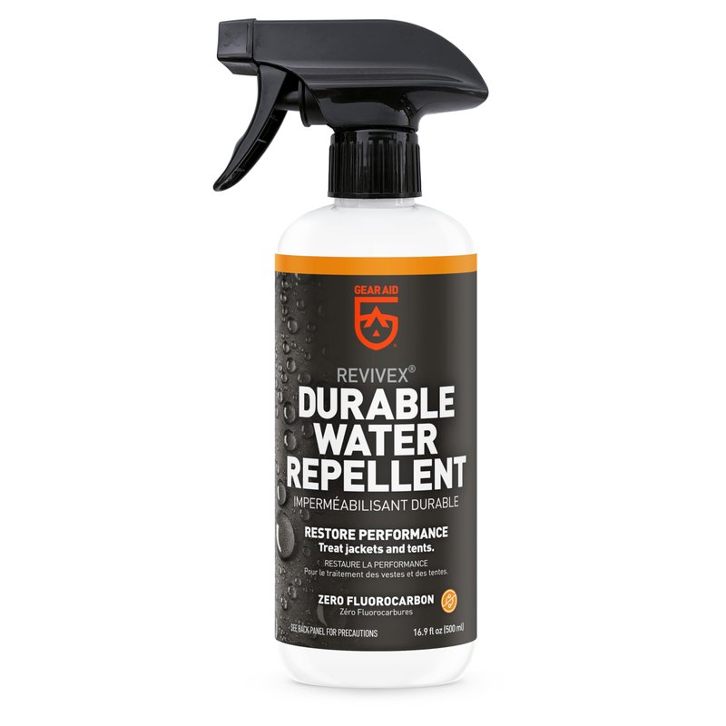 GEAR AID Revivex Durable Water Repellent (DWR) Spray for Waterproof Jackets, Rain Gear, Gore-TEX, Tents & Camping Gear – Restore Waterproofing & Breathability, 16.9 fl oz