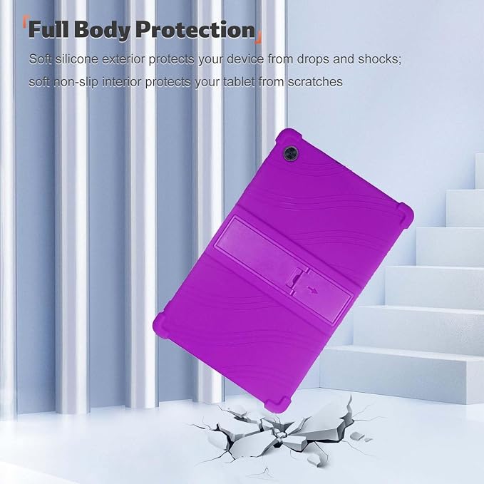 Case for T-Mobile REVVL Tab 2 10.1 Inch Android Tablet - Durable Grip Protection Silicone Case with Kickstand (Black)