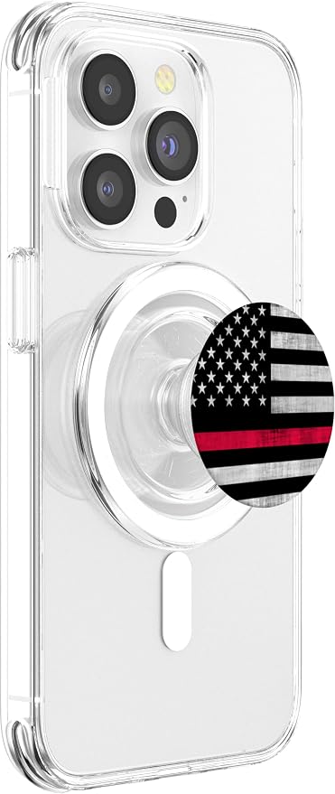 4th Of July Patriotic USA Flag Thin Red Line Firefighter PopSockets Adhesive PopGrip
