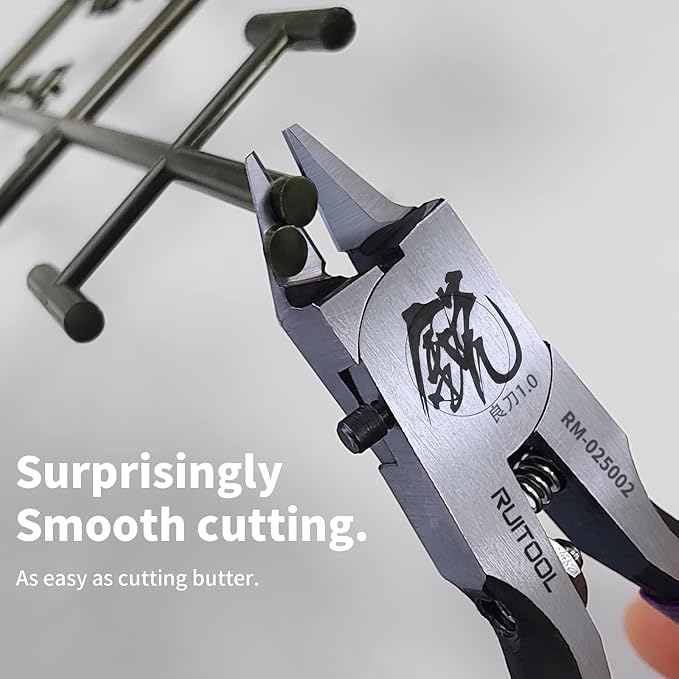RUITOOL Model Nippers, Model Tools for Beginners to Repair and Fix Plastic Models, Ultra-thin Single-edged Non-slip Grip, 4.7 Inch Sharp Cutters for Model Building