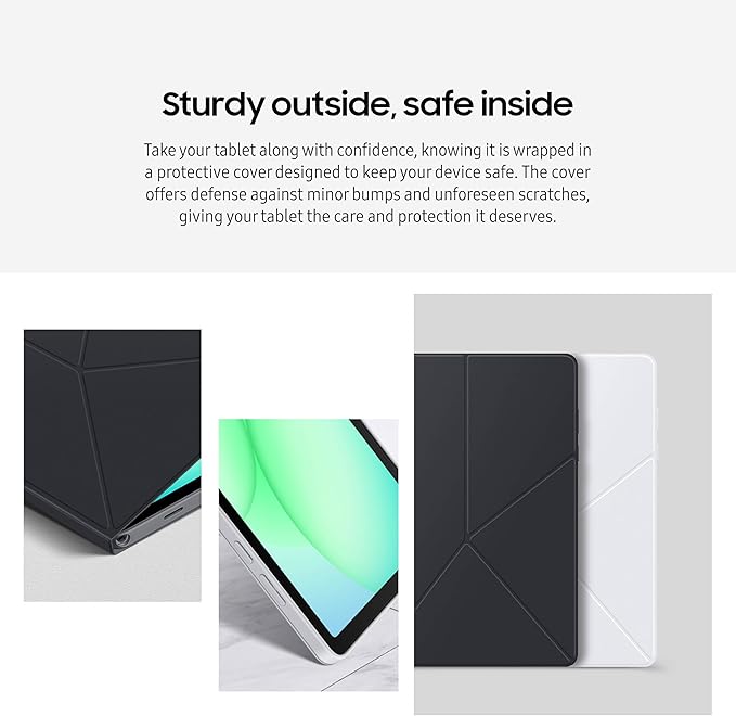 Samsung Galaxy Tab A11+ Book Cover Case Tablet Protector Foldable Stand with Landscape and Portrait Modes Protective Against Bumps and Scratches Auto Screen On/Off US Version Black