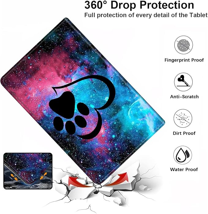 Case for iPad (A16) 11th Generation 11 Inch (2025)iPad 10th Generation 10.9 Inch (2022)PU Leather Slim Standing Smart Coverwith Auto Sleep/WakeBall on Fire