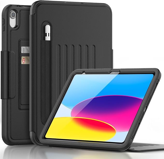 DAORANGE for iPad (A16) 11th Generation Case iPad 10th Gen Case Black | For iPad 11/10.9 Inch Case 2025/2022 Strong Magnetic Shockproof Case with Multi-Angle Stand Pen Holder Rugged &amp Durable