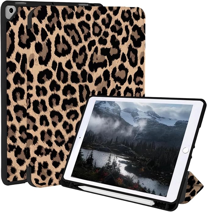 Case for iPad 9th/ 8th/ 7th Generation Case 10.2&amp10.5 Inch (2021/2020/2019 Release) Slim Lightweight Soft Trifold Back Cover with Pencil Holder &amp Auto Sleep/Wake CoverBeige Checkered