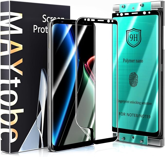 MAYtobe [2-Pack Screen Protector for Samsung Galaxy Note 9 Ceramic film with Installation Tray Easy Installation 3D Curved Bubble Free Anti-Scratch