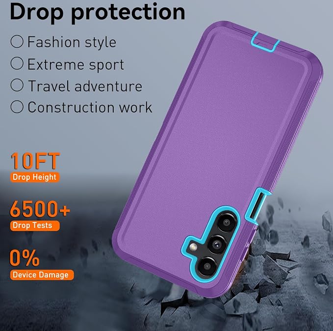 for Samsung Galaxy A17 5G caseA16 5G Heavy Duty casewith A Tempered Glass Screen Protector [Military Grade Protective ] [Shockproof] [Dropproof] [Dust-Proof]for Galaxy A17 / A16(Black)