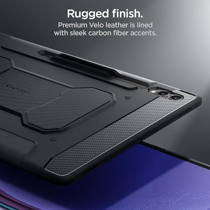 Spigen for Galaxy Tab S10 FE Plus Case (2025) Rugged Armor Pro Protective Tri-Fold Cover and S Pen Holder 13.1 inch Black