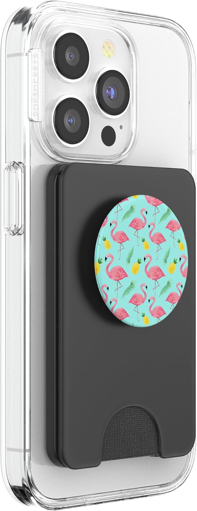 Tropical Summer Flamingo &amp Pineapple Pattern PopSockets Adhesive PopGrip