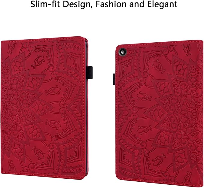 Fire HD 8 Case Slim Folding Stand Auto Wake/Sleep Wallet Case with Cards/Cash Holder for Amazon Fire HD 8(8th/7th/6th Gen 2018/2017/2016 Release)-Black